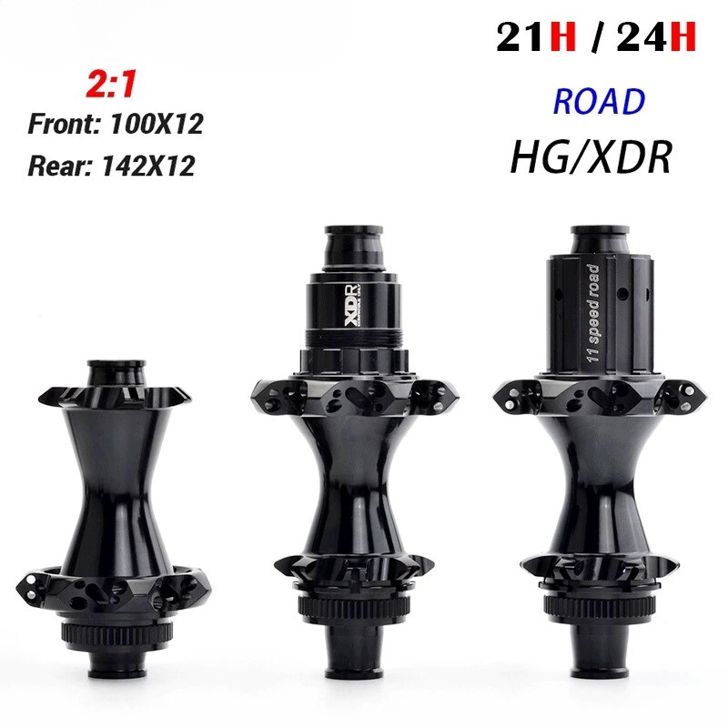 Road or Racing Bicycle Hubs Straight Pull Spoke Center Lock 100x12/142x12mm  24H