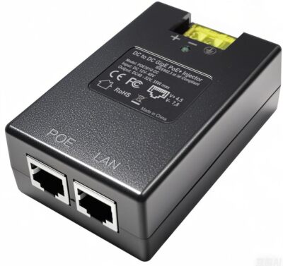 Gigabit DC PoE+ Injector | 12V 24V 12-48V DC Input | 50V 30W DC PoE+ Out | DC...