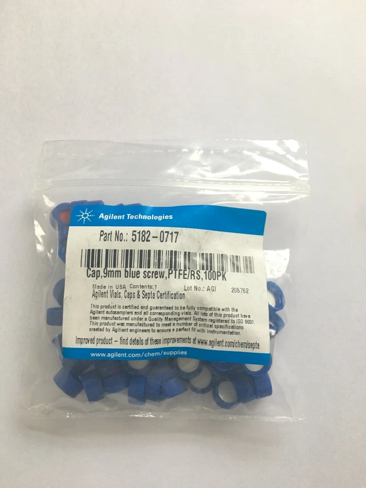 100/Packung Agilent Liquid Flaschenverschluss 5182-0717 Chromatographie Verbrauchsmaterialien