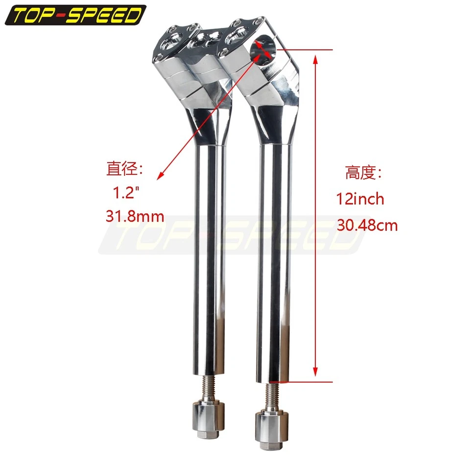 1-1/4" Pullback Style Modular Handlebar Riser For Harley Sportster Dyna Softail - Image 3 of 4