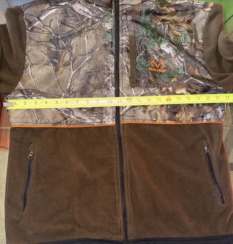 REAL TREE EDGE Hunting Camo Fleece Full Zip Jacket Men Sports Wear Size Medium - Picture 9 of 10