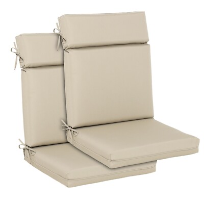 Aoodor 2Pcs Outdoor Patio Deck Cartridge High Back Dining Chair Cushions Seat