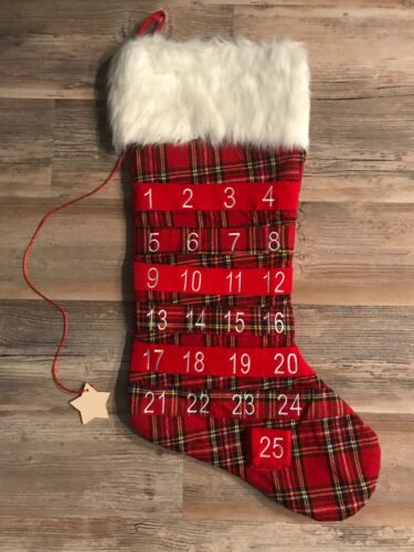 Christmas Stocking Advent Calendar/25 Pockets/Large/27 Inches Long - Picture 1 of 1