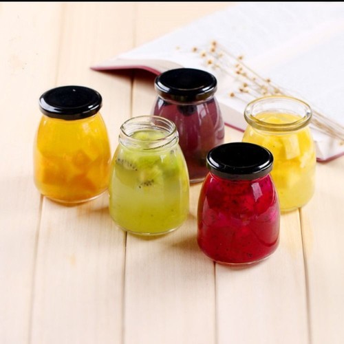 LeakProof Glass Pudding Cups with Lids Yogurt Container Mini Yogurt