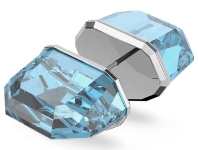 Swarovski Lucent Women s Stud Earring, Single, Blue, Rhodium Plated - 5600255