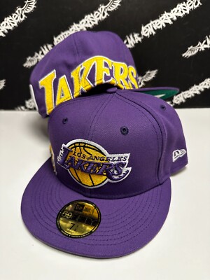 NWT New Era 59Fifty Los Angeles Lakers Logo Side Split Script