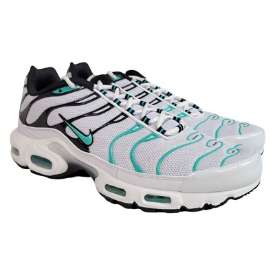 Nike Men 11.5 Air Max Plus White Hyper Jade Green Atmos 