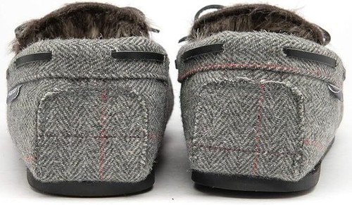 Dunlop Mens Moccasins Slippers Loafers Faux Fur Rubber Sole Memory Foam - Picture 10 of 41