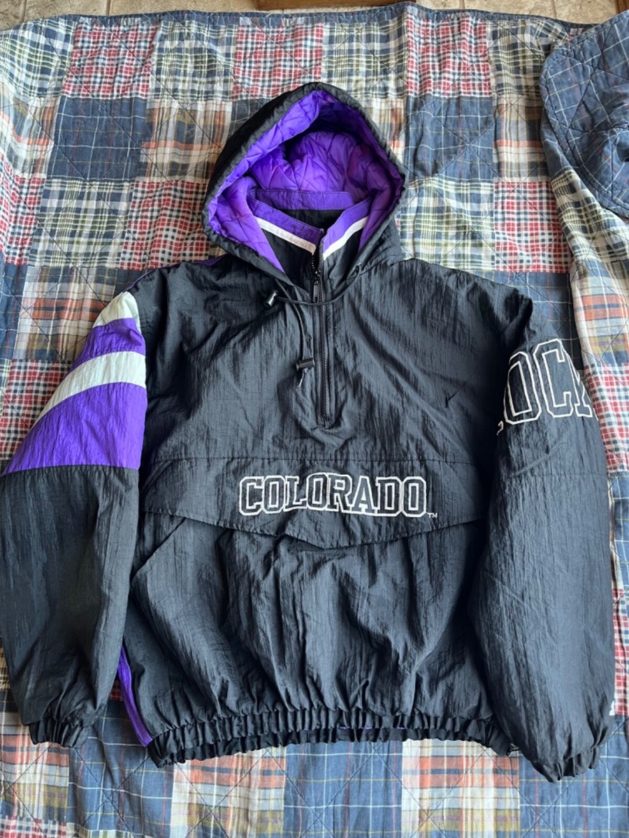 Vintage Colorado Rockies MLB Starter Jacket Coat Hooded Medium