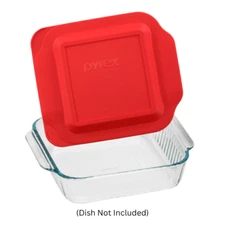 New Red Plastic Storage Cover Lid For 8" Pyrex Square Glass Baking Dish