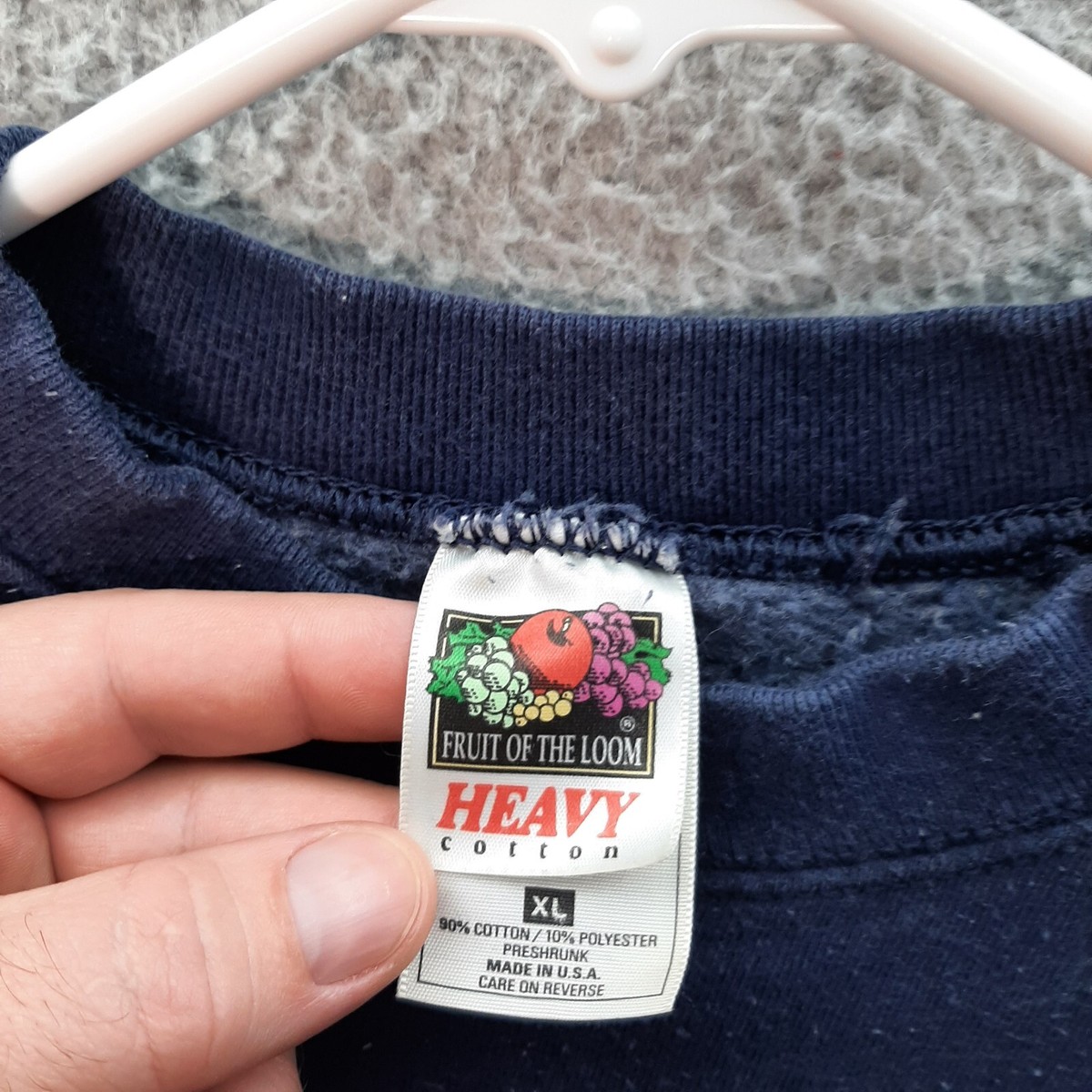 Vintage Fruit Of The Loom Sweater Adult Extra Large Blue