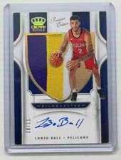 2019-20 Crown Royale Lonzo Ball Silhouettes Premium Edition Patch Auto #08/11