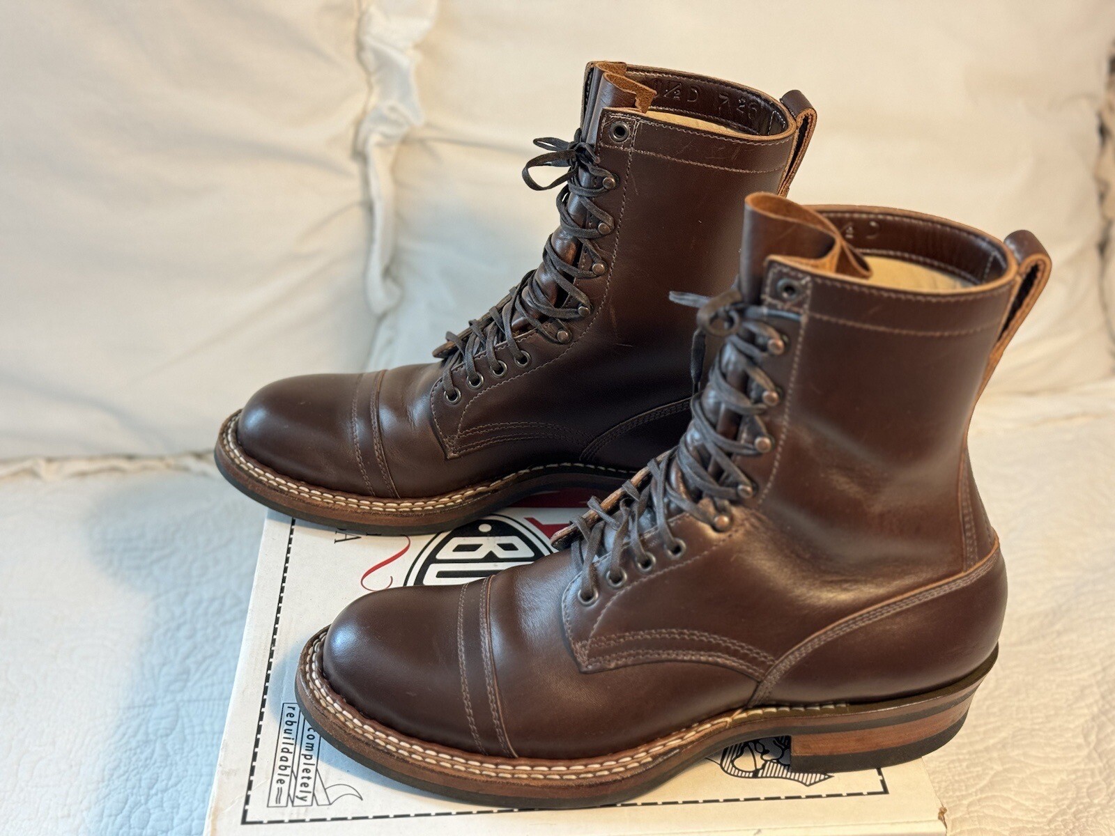 Whites by Bakers Boots 11.5D Semi Dress last brown horsehide 8in bounty