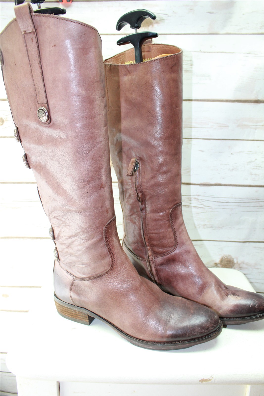 Arturo Chiang 7 Brown Leather Women's Knee High Boots Arturo Chiang 7 Brown Leather Women's Knee High Boots