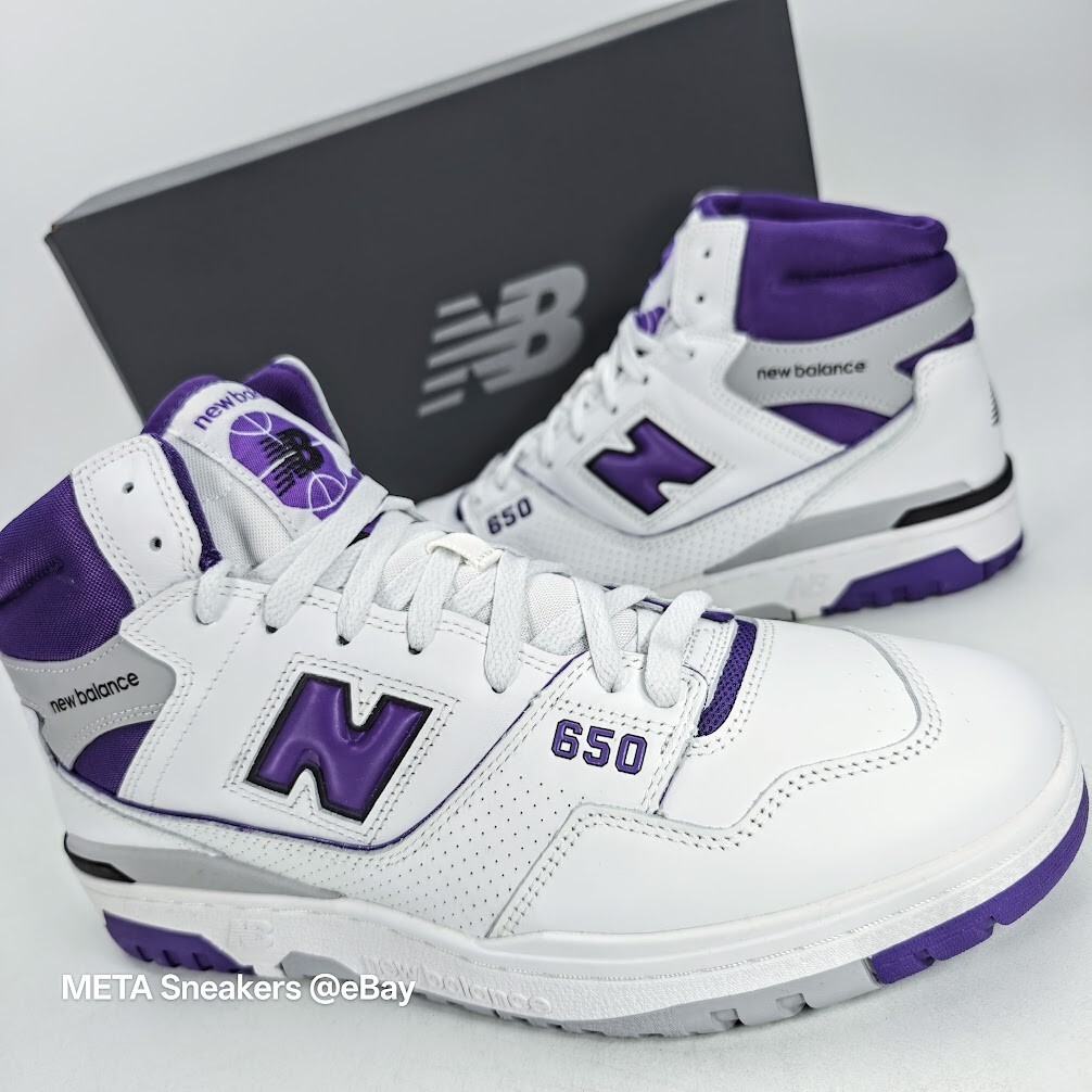 New Balance US 14 Men's White/Purple/Grey -Vintage Retro