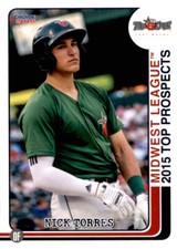 2015 Midwest League Top Prospects Choice 14 Nick Torres Lakewood California Card