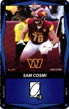 Sam Cosmi 2024 Mattel Core Uno Elite NFL Base Blue # 047 Washington Commanders