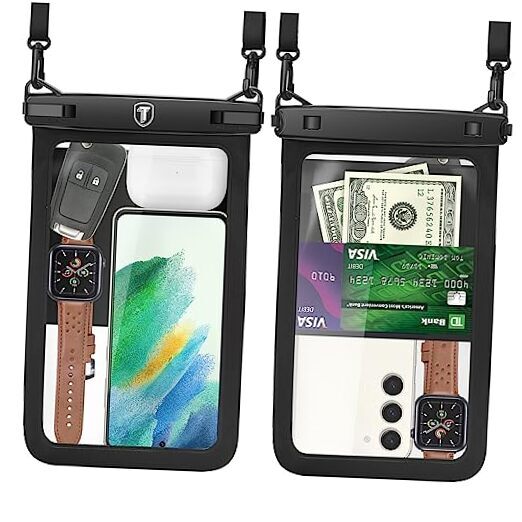 Waterproof Phone Pouch for Samsung Galaxy 8.5 Inches Double Space Black Case