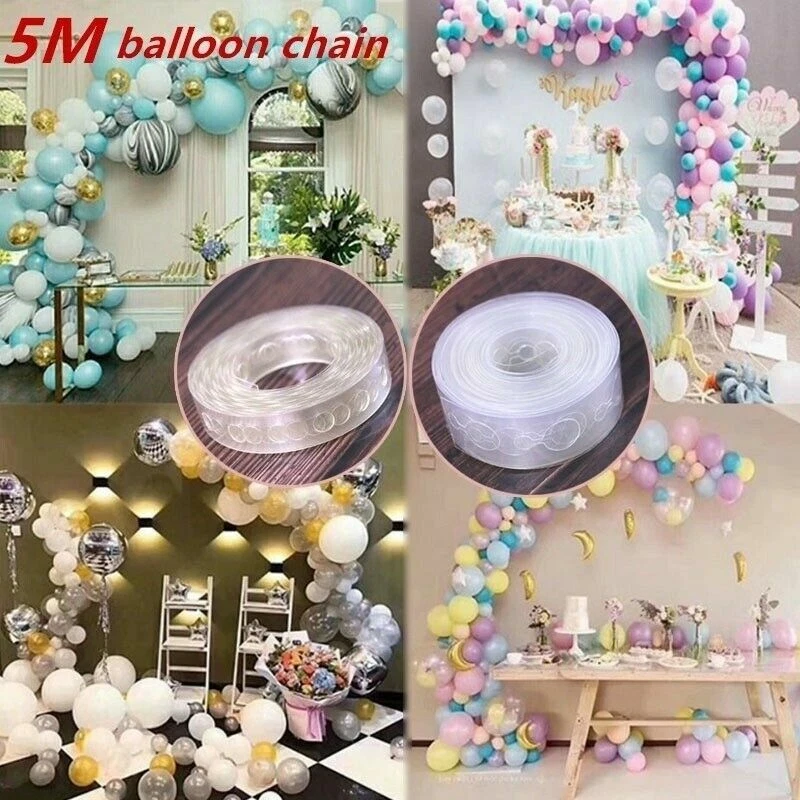 5m Palloncino Connessione Catena Arco Righe Nastro per Matrimonio Compleanno - Immagine 2 di 4