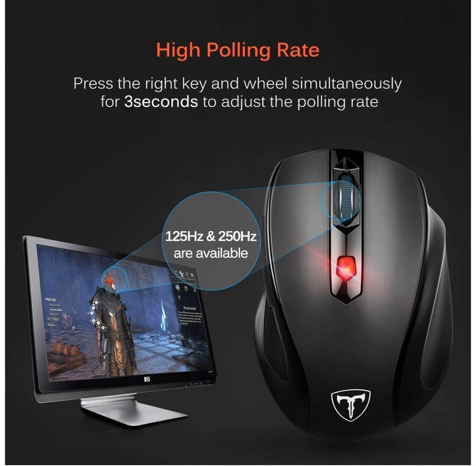VicTsing MM057 2.4G Wireless Mouse Optical Mice + USB Receiver for PC Laptop MAC - Image 4 of 4