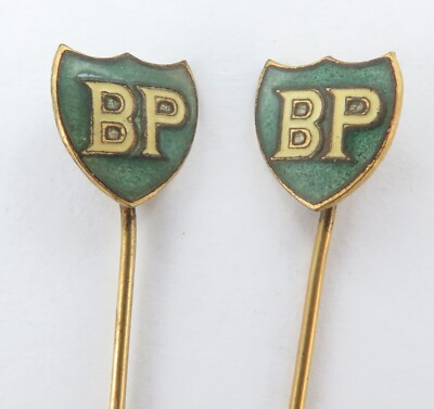 #ad #ad 2 Vintage Australian Made BP Petrol Enamel Pins. Stokes Melbourne. 41mm High. AU $47.00