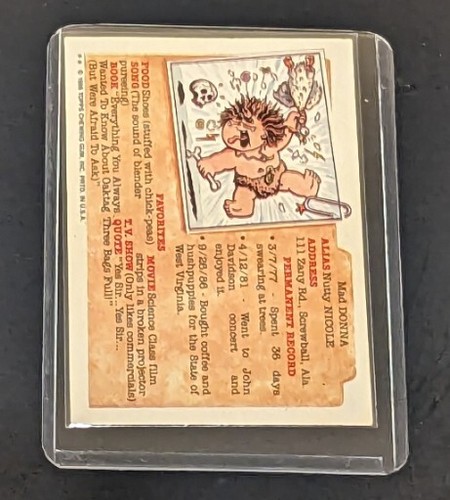 1986 Garbage Pail Kids Gil Grill #190b - Series 5 - Picture 2 of 4
