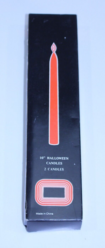 Vintage NEU Halloween Kerzen 2er Set - 10" schwarz Kegel Stab Geist mit Kürbis Neu aus altem Lagerbestand - Bild 4 von 6