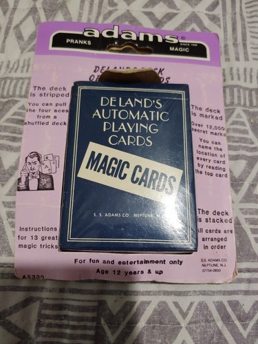 Vintage Deland's Automatic Poker Bridge Playing Magic Cards Deck w/ Jokers
