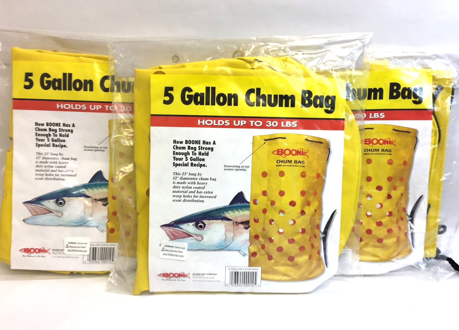 Boone 5 Gallon Nylon Chum sac 22 x 12 - Lot of 3 Boone 5 Gallon Nylon Chum sac 22 x 12 - Lot of 3
