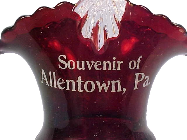 Allentown Pa Ruby Stained Basket Souvenir Annie EAPG Westmoreland Glass Antique - Image 2 of 4