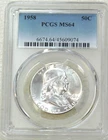 1958 P Franklin Half Dollar PCGS MS64 White Frosty Luster PQ New Holder #Q310D
