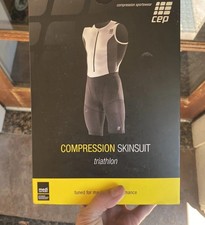 NEW IN BOX: CEP Women's Compression Triathlon Suit Size II Graphite/Black/White