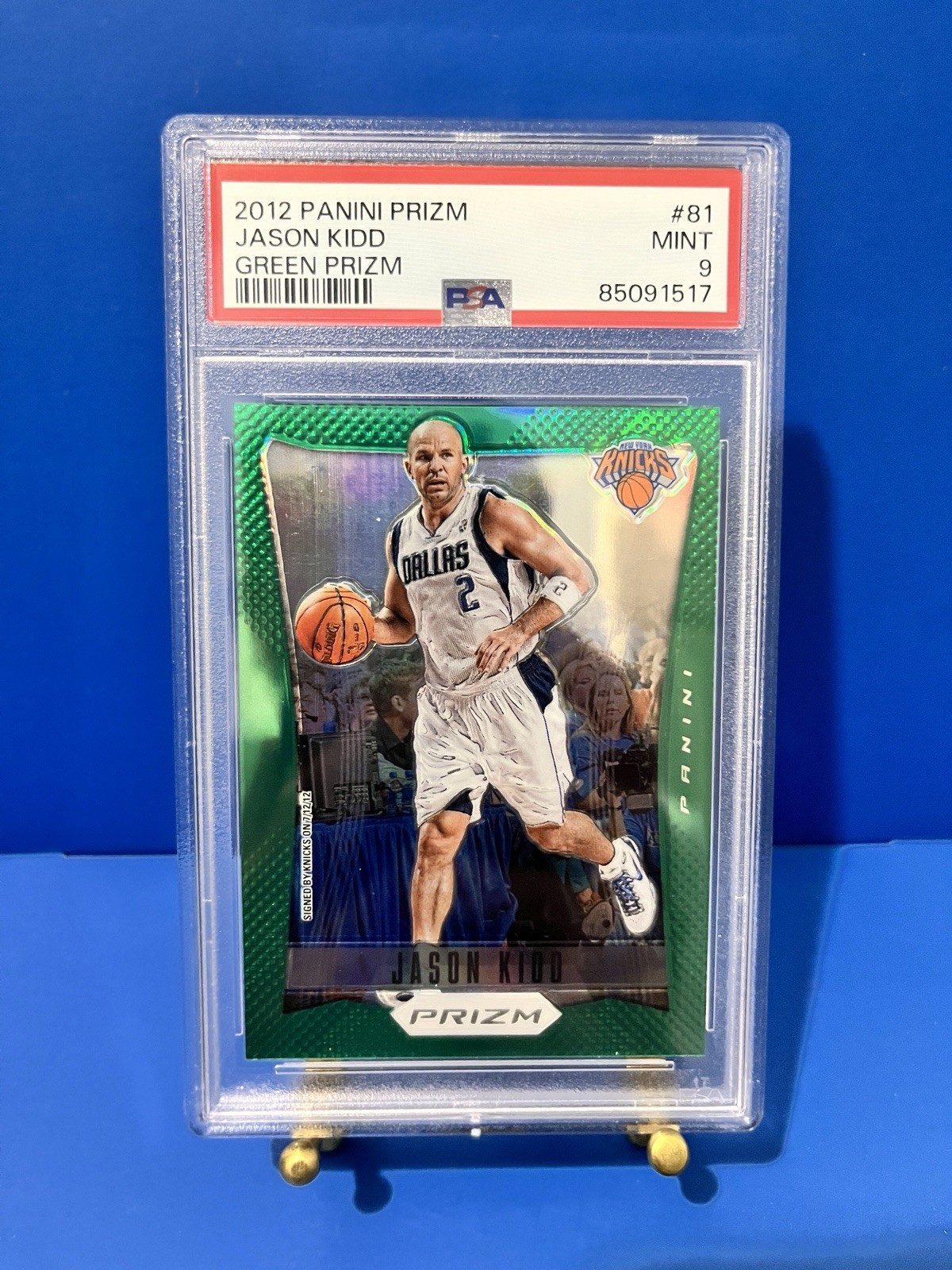 2012 Panini Prizm Jason Kidd Green Prizm PSA 9 Dallas Mavericks