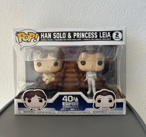 FUNKO POP! Han Solo & Princess Leia 2 Pack Star Wars 40 Years Vinyl Figure Boxed