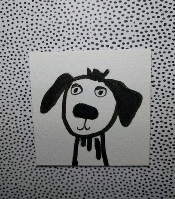 GAT Dog IMPRESSIONISM ORIGINAL Painting Whimsical Animals 12x12 Puppy Artwork 