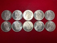 Lot of 10 BU 1884-O Morgan Uncirculated Silver Dollar Coins