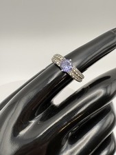 Diamonique QVC Sterling Silver Hallmarked Ring Size Q Very Good Used Condition