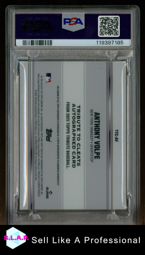 ANTHONY VOLPE TOPPS TRIBUTE TRIBUTE TO CLEATS AUTOGRAPHS 2025 TTCAV PSA 9 - Bild 2 von 2