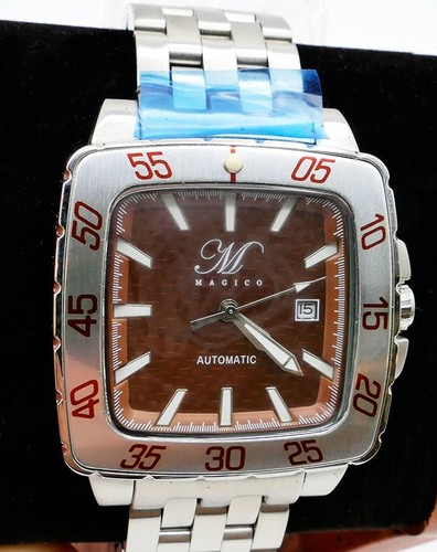 PRE OWNED MAGICO AUTOMATIC MENS WRISTWATCH-MODEL 1005J STAINLESS STEEL