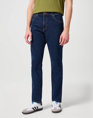 Wrangler Texas Slim Jeans Herren Stretch Denim Cross Game Blau W12S8311U