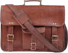 Men's Genuine Leather Vintage Laptop Handmade Briefcase Bag Satchel Messenger