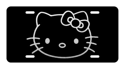 Hello Kitty Car Tag Engraved front License Plate. Plate is durable