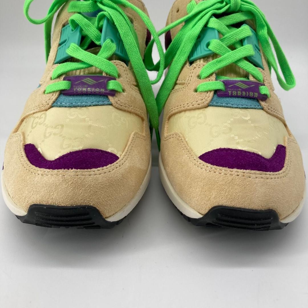 Auth Gucci Leather Lace Up Low cut Sneakers Beige Logo EU36 US6 UK3 Women thumbnail 6