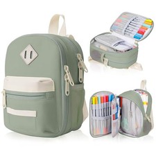 Large Capacity Pencil Case, Mini Backpack Pencil Case, Storage High Beige Green