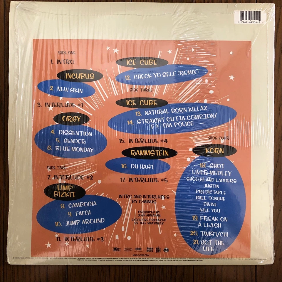 Family Values Tour '98 Yellow Vinyl 1999 US 2LP Limp Bizkit Ice Cube US Shrink - Image 3 of 4