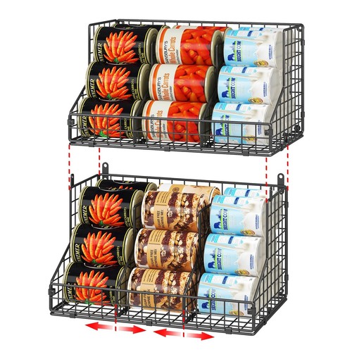 2 Pack Stackable Can Rack Organizer for Pantry Storage,Can Dispensers with 4 ...