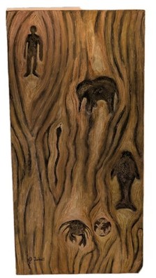 Auffälliges Original Mischtechnik Gemälde von J.D. Tucknutt ''Der Ursprung des Lebens''