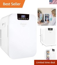 20 Liter Mini Fridge with Temperature Control - White Thermoelectric Cooler a...