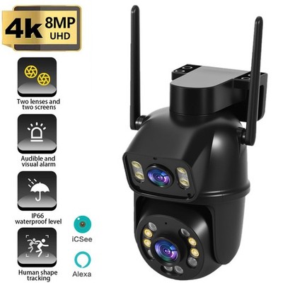 8MP 4K HD FUNK WLAN WIFI IP NETZWERK CAMERA Outdoor AUßEN ÜBERWACHUNGSKAMERA PTZ