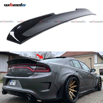 Carbon Fiber Look V Style Rear Roof Spoiler For 15-23 Dodge Charger (All Model)